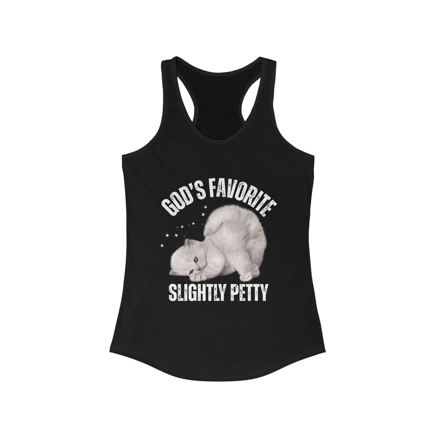 Funny Cat Tank Top, Women's Racerback, God’s Favorite, Perfect Gift for Cat Lovers, Casual Wear, Pet Owner Apparel