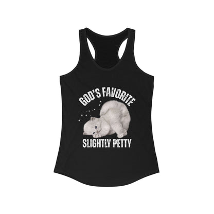 Funny Cat Tank Top, Women's Racerback, God’s Favorite, Perfect Gift for Cat Lovers, Casual Wear, Pet Owner Apparel