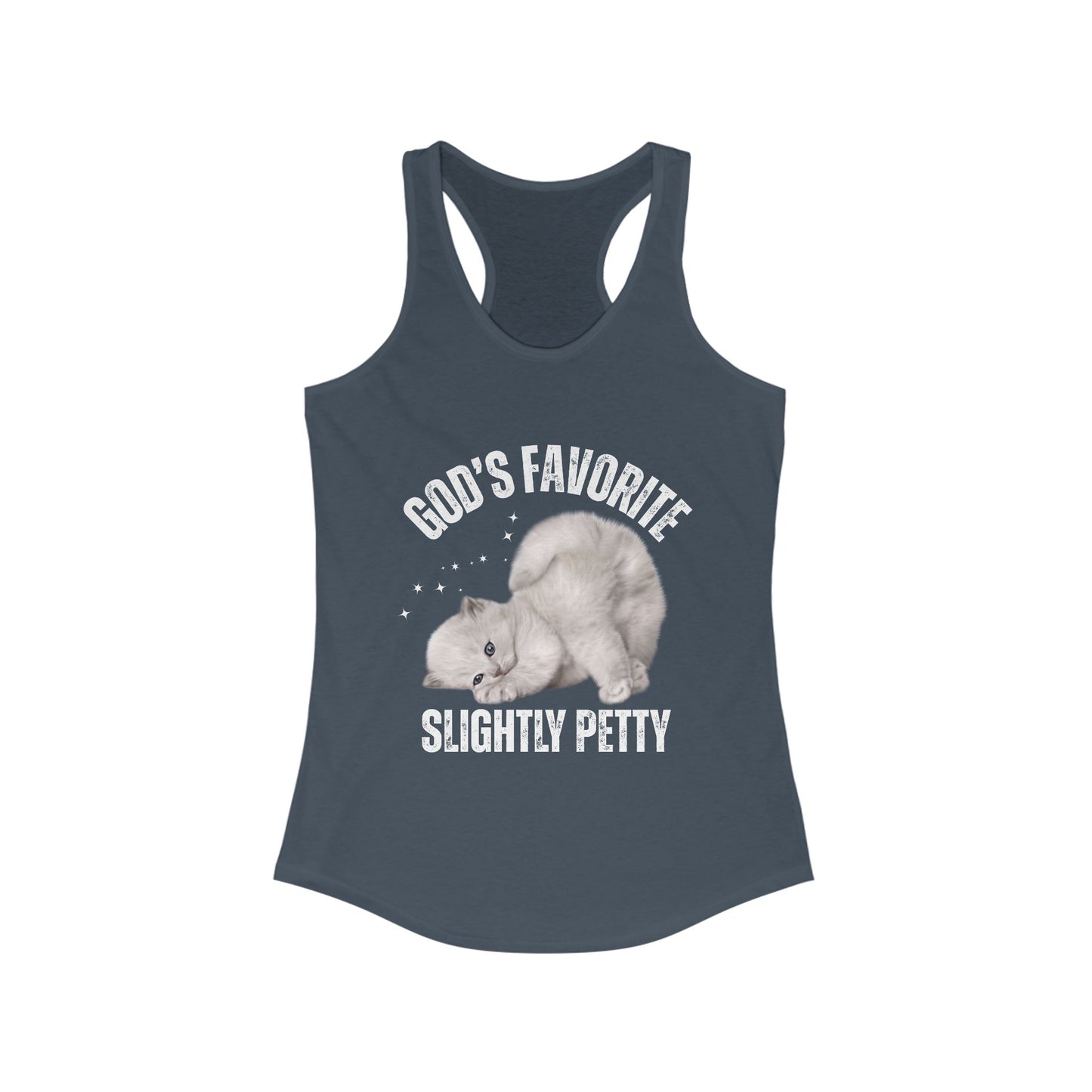 Funny Cat Tank Top, Women's Racerback, God’s Favorite, Perfect Gift for Cat Lovers, Casual Wear, Pet Owner Apparel