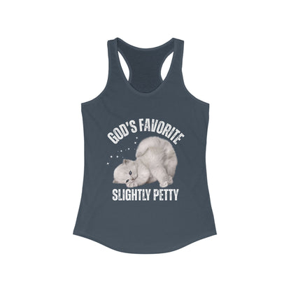 Funny Cat Tank Top, Women's Racerback, God’s Favorite, Perfect Gift for Cat Lovers, Casual Wear, Pet Owner Apparel