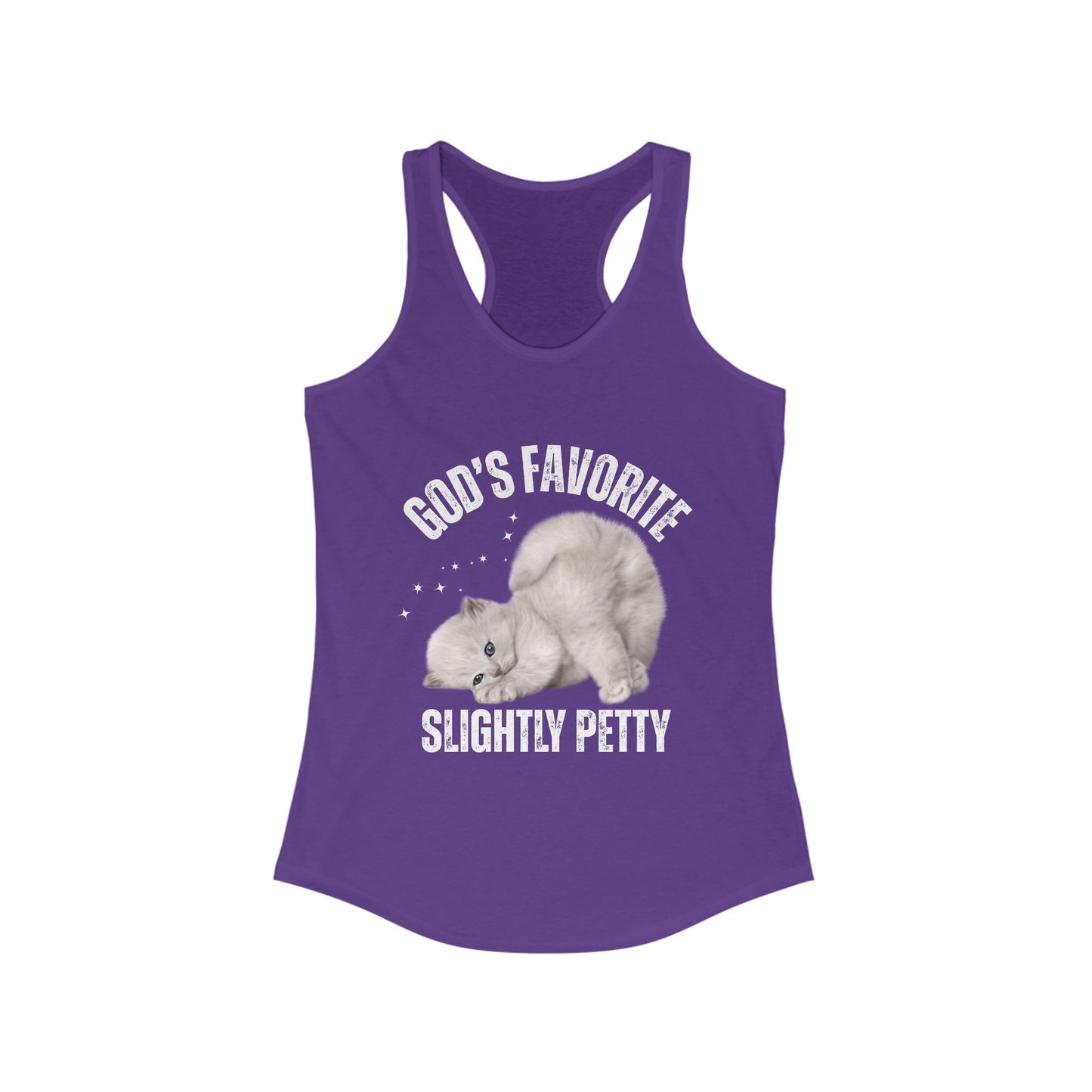 Funny Cat Tank Top, Women's Racerback, God’s Favorite, Perfect Gift for Cat Lovers, Casual Wear, Pet Owner Apparel