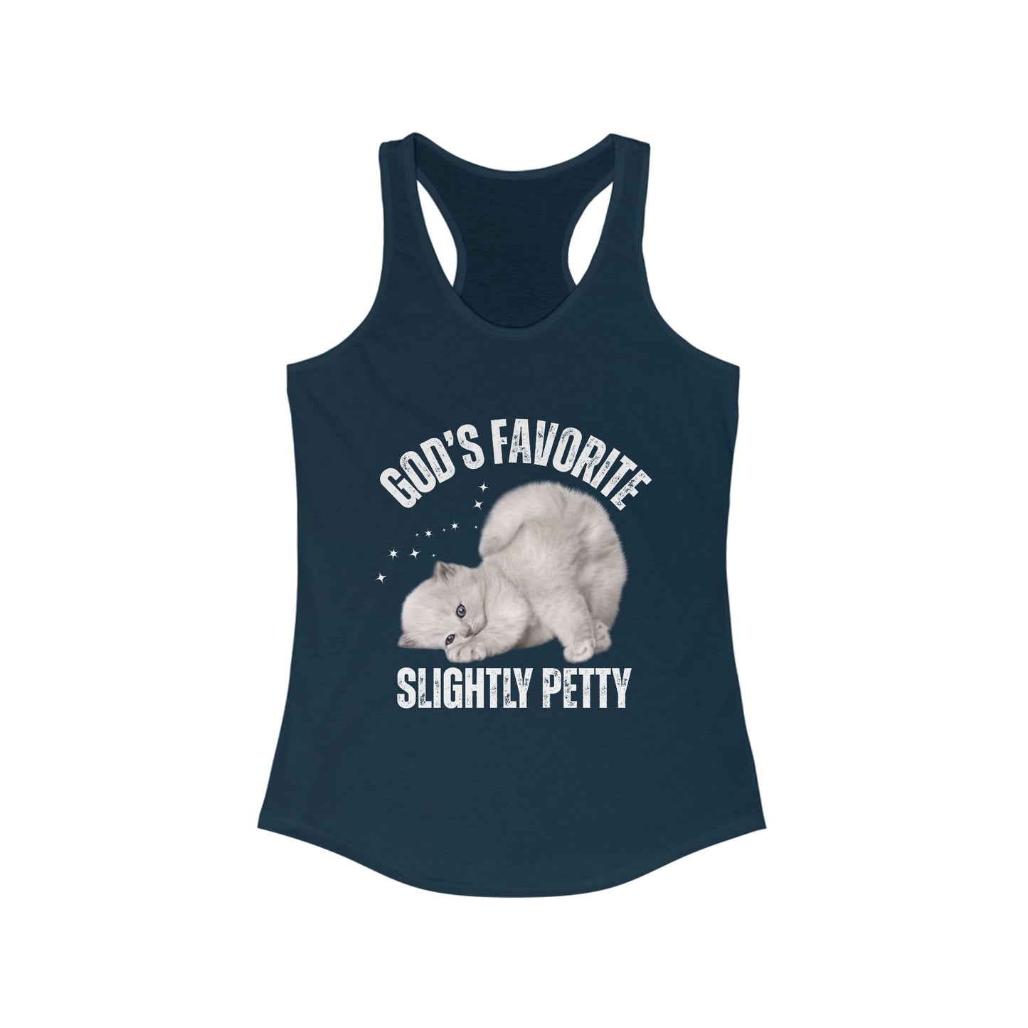 Funny Cat Tank Top, Women's Racerback, God’s Favorite, Perfect Gift for Cat Lovers, Casual Wear, Pet Owner Apparel