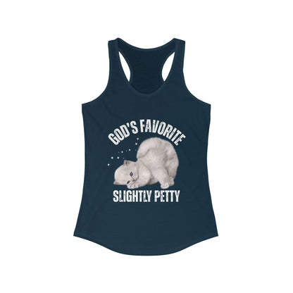 Funny Cat Tank Top, Women's Racerback, God’s Favorite, Perfect Gift for Cat Lovers, Casual Wear, Pet Owner Apparel