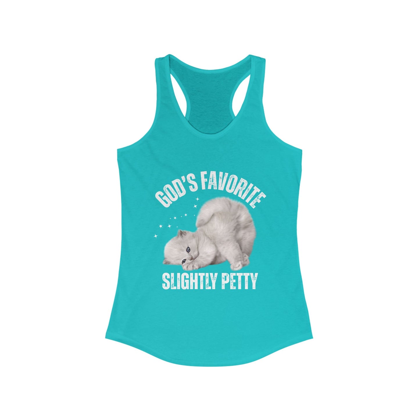 Funny Cat Tank Top, Women's Racerback, God’s Favorite, Perfect Gift for Cat Lovers, Casual Wear, Pet Owner Apparel