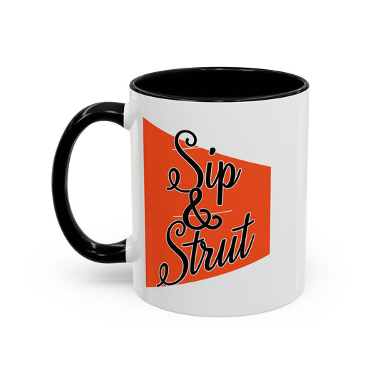 Accent Coffee Mug (11, 15oz) - Sip & Strut Design, Perfect Gift for Coffee Lovers, Home Office Decor, Unique Holiday Present, Ceramic [...]