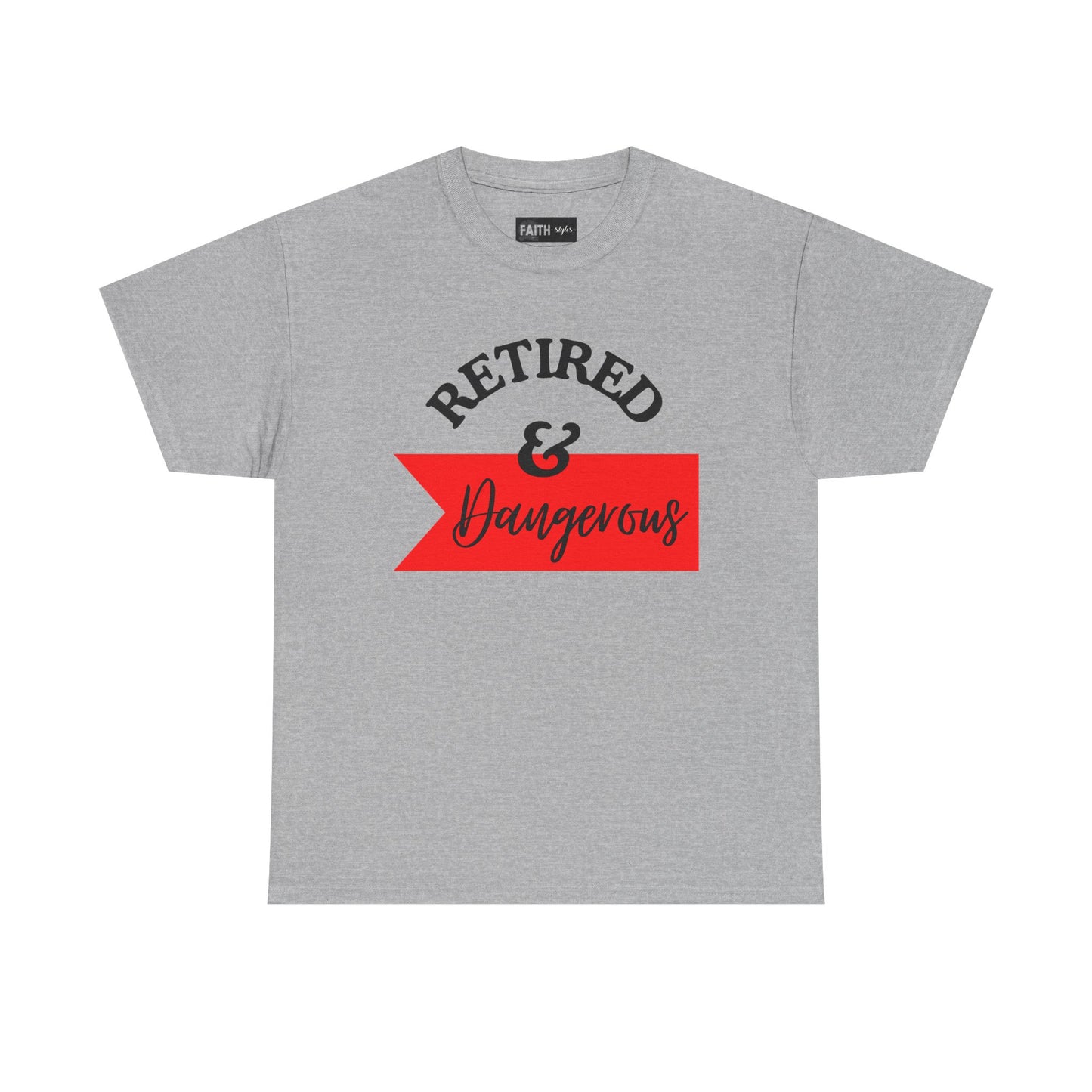 Retired & Dangerous Unisex Heavy Cotton Tee, Funny Retirement Shirt, Gift for Retirees, Casual Wear, Humorous Retirement Tees