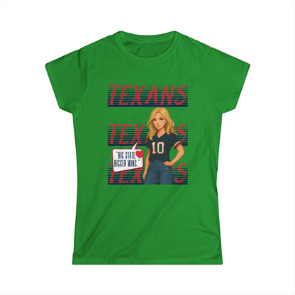 Texans Spirit Women's Tee, Game Day Shirt, Cute Fan Tee, State Pride Apparel, Sports Lover Gift