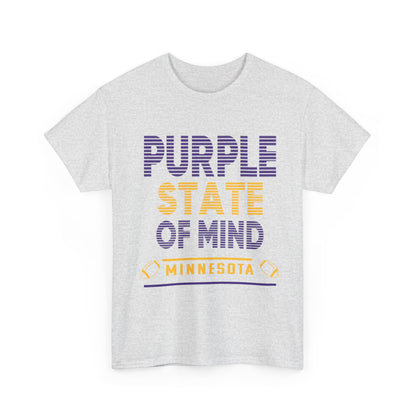 Purple State of Mind Male Cotton Tee, Comfortable Casual Wear, Gift for Minnesota Lovers, Birthday, College Apparel