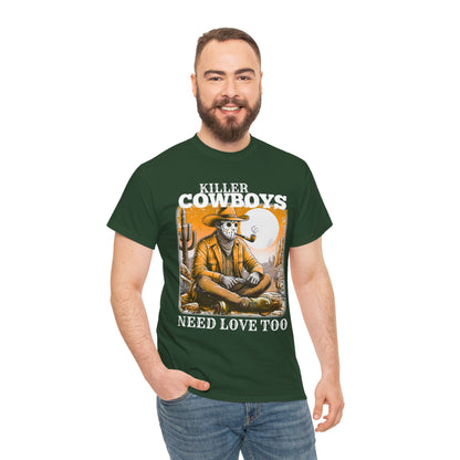 Killer Cowboys Graphic Tee, Unisex Heavy Cotton T-Shirt for Casual Wear, Cowboy Lover Gift, Western Occasion Apparel