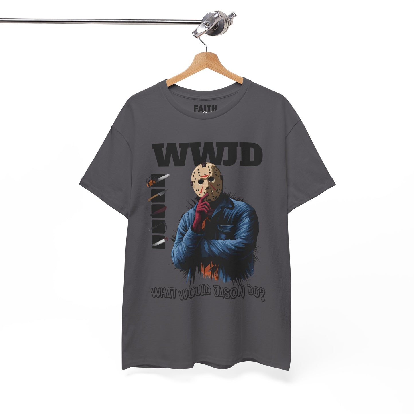 WWJD Unisex Heavy Cotton Tee, Graphic T-Shirt, Casual Wear, Gift for Him, Trendy Apparel, Statement Tee