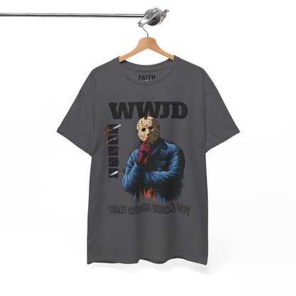 WWJD Unisex Heavy Cotton Tee, Graphic T-Shirt, Casual Wear, Gift for Him, Trendy Apparel, Statement Tee