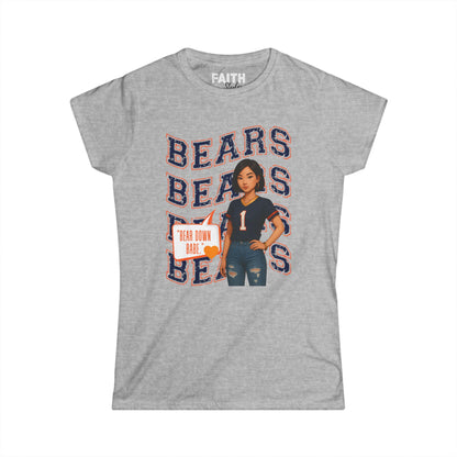 Cheerful Bears Women's Tee, Sports Fan Shirt, Casual Wear, Game Day Outfit, Birthday Gift, Women's Graphic Tee