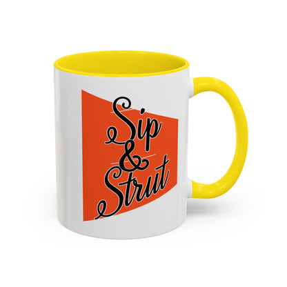 Accent Coffee Mug (11, 15oz) - Sip & Strut Design, Perfect Gift for Coffee Lovers, Home Office Decor, Unique Holiday Present, Ceramic [...]