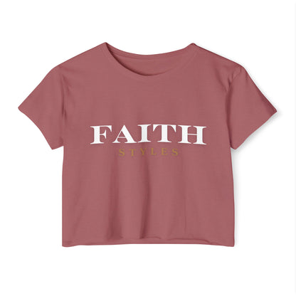 Women's Festival Crop Top - Faith Styles, Casual Summer Top, Music Festival Apparel, Boho Chic Tee, Everyday Wear