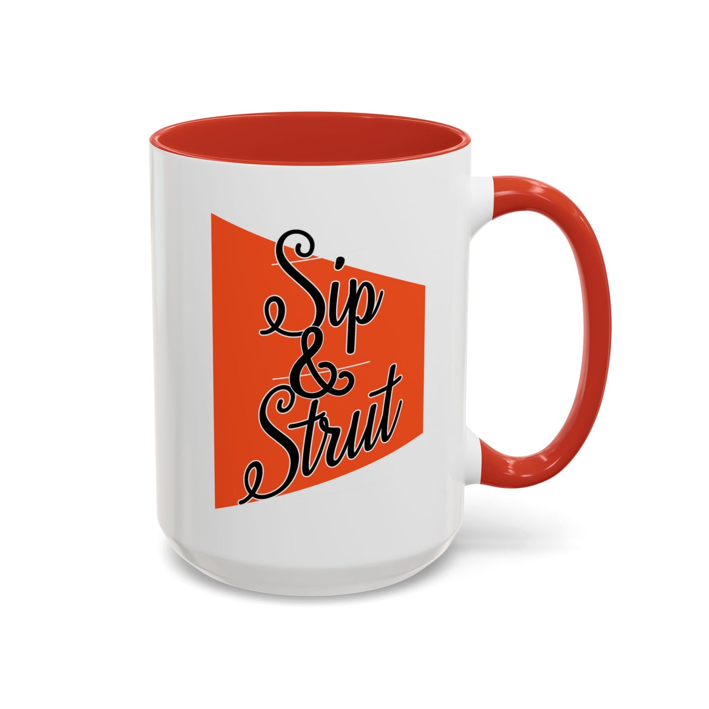 Accent Coffee Mug (11, 15oz) - Sip & Strut Design, Perfect Gift for Coffee Lovers, Home Office Decor, Unique Holiday Present, Ceramic [...]