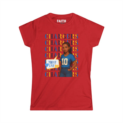Charger Pride Women's Tee - Softstyle Sporty Shirt, Game Day Apparel, Casual Wear, Fan Fashion, Gift for Her