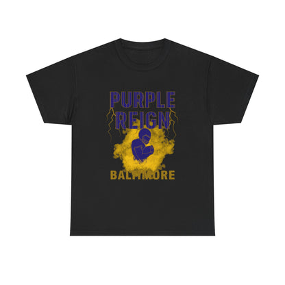 Purple Reign Male Cotton Tee - Bold Style for Baltimore Fans, Casual