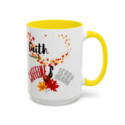 Faith & Caffeine Fall Coffee Mug | Perfect for Autumn Lovers, Thanksgiving Gift, Religious Coffee Cup, Inspirational Drinkware, Cozy Vibes