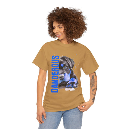"'DANGEROUS" Cool Dog Lover Tee - Unisex Heavy Cotton T-Shirt