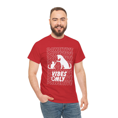 "Pawsitive Vibes Only" Unisex Heavy Cotton T-shirt