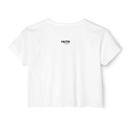 Women's Festival Crop Top - Faith Styles, Casual Summer Top, Music Festival Apparel, Boho Chic Tee, Everyday Wear