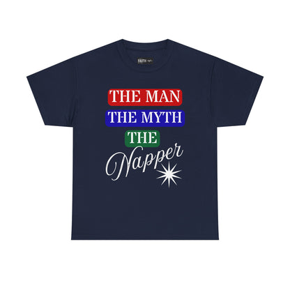 The Man, The Myth, The Napper Tee - Funny Unisex Cotton T-Shirt, Gift for Nap Lovers, Humor Apparel, Relaxation Shirt, Fun Sleepwear