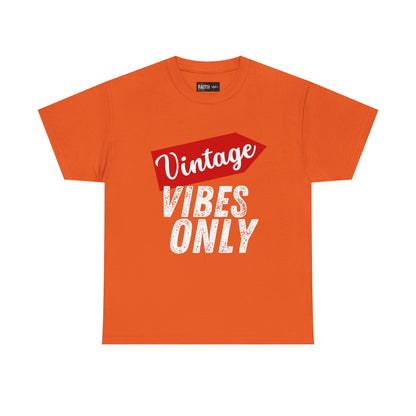 Vintage Vibes Only Unisex Heavy Cotton Tee, Retro T-Shirt, Trendy Gift for Him/Her, Casual Wear, Music Festival Outfit