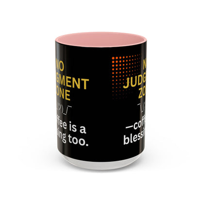 FaithStyles No Judgment Zone Coffee Mug, Funny Gift for Coffee Lovers, Unique Java Cup, Perfect for Birthdays, Inspirational Drinkware