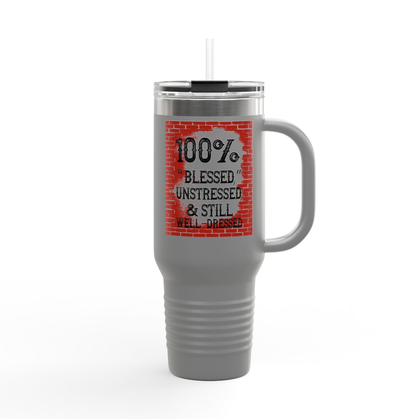 100% Blessed Insulated Travel Mug, 40oz - Perfect for On-the-Go Coffee Lovers, Gift for Friends, Durable Travel Cup, Unique Quote Mug, [...]