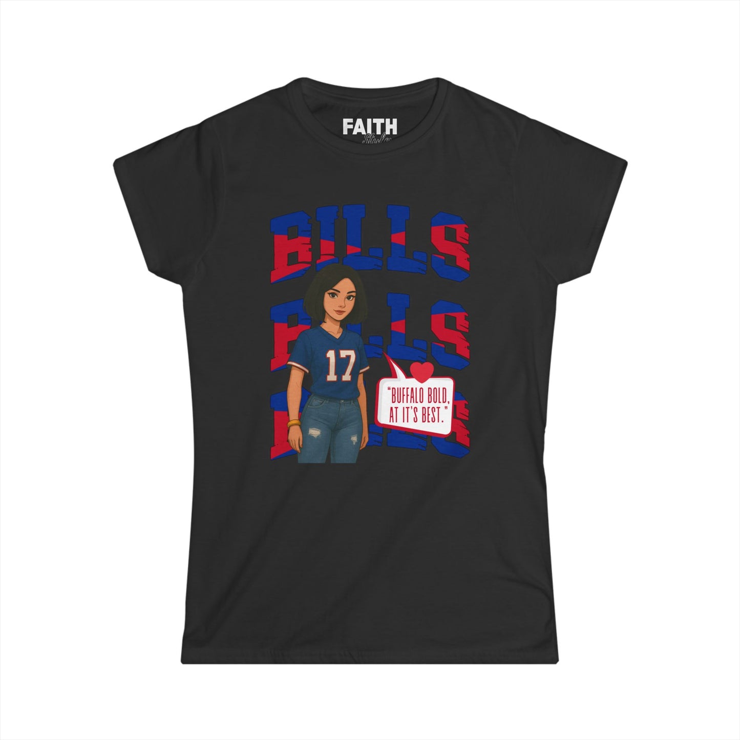 Bills Inspired Women's Fan Tee | Softstyle Shirt for Game Day, Sports Apparel, Gift for Her, Team Spirit Wear