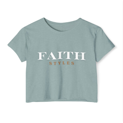 Women's Festival Crop Top - Faith Styles, Casual Summer Top, Music Festival Apparel, Boho Chic Tee, Everyday Wear