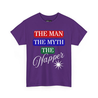 The Man, The Myth, The Napper Tee - Funny Unisex Cotton T-Shirt, Gift for Nap Lovers, Humor Apparel, Relaxation Shirt, Fun Sleepwear