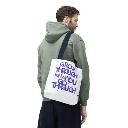 FaithStyles Tote — "Grow Through What You Go Through" Inspirational Quote Bag