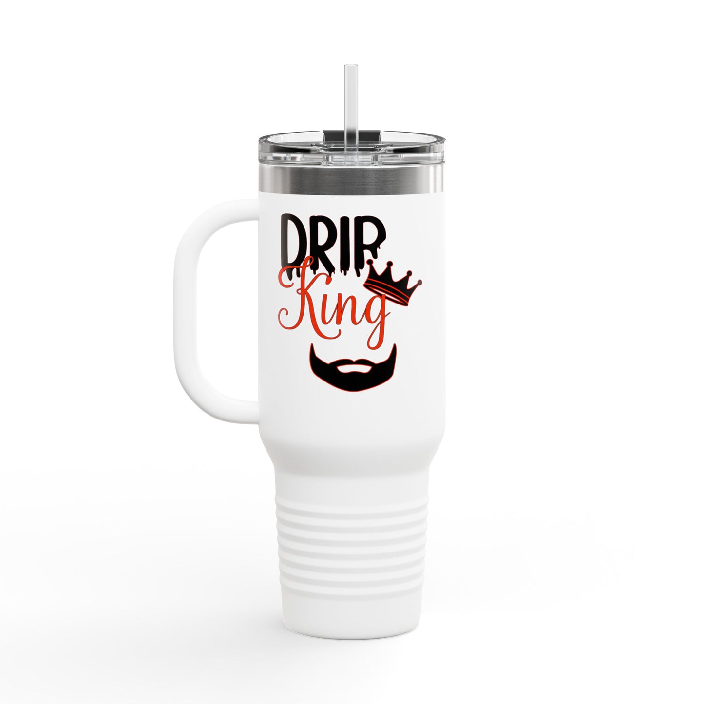 Drip King Insulated Travel Mug, 40oz | Perfect for Coffee Lovers, Gift for Him, Road Trips, Bearded Men, Stylish Drinkware