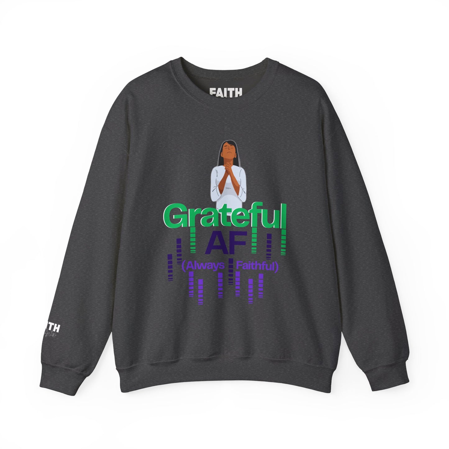 Women Grateful AF Crewneck Sweatshirt | Cozy Unisex Pullover for Thanksgiving, Gifts, and Everyday Wear