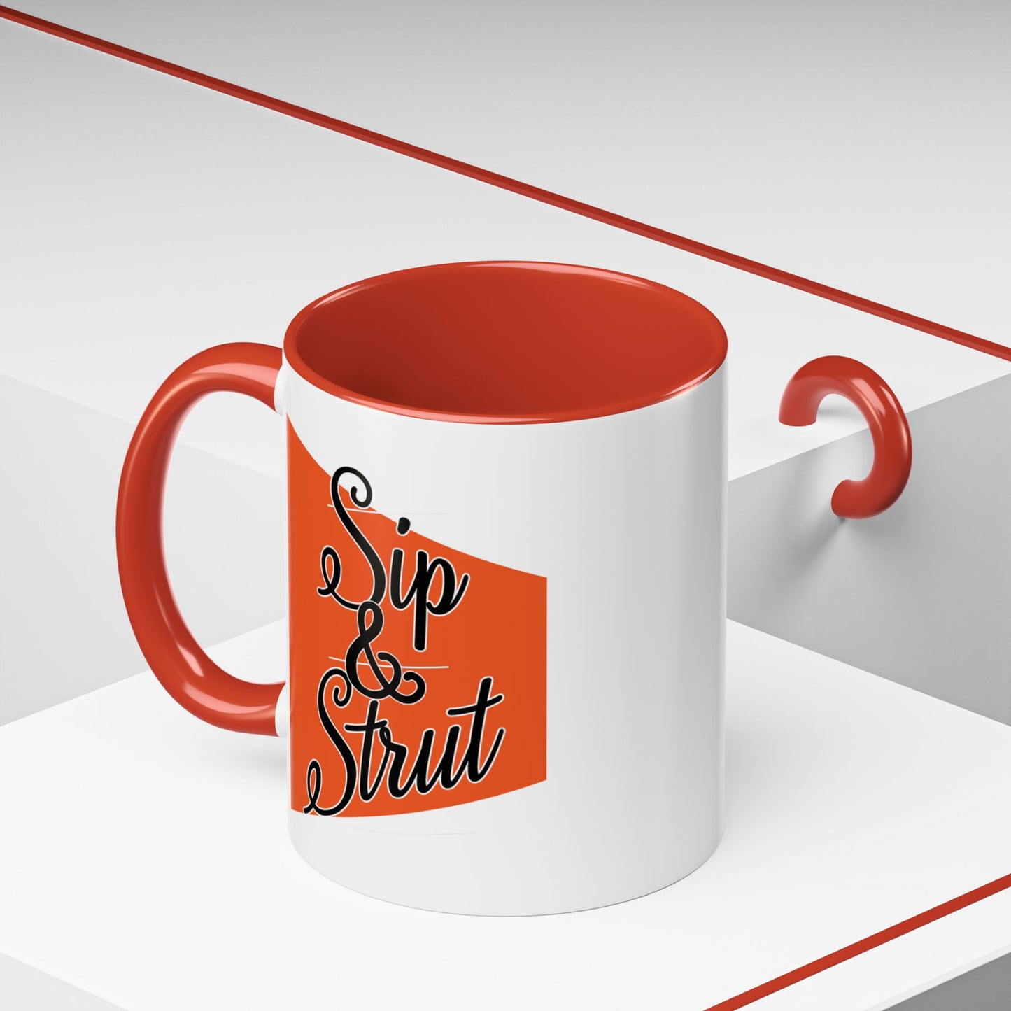 Accent Coffee Mug (11, 15oz) - Sip & Strut Design, Perfect Gift for Coffee Lovers, Home Office Decor, Unique Holiday Present, Ceramic [...]