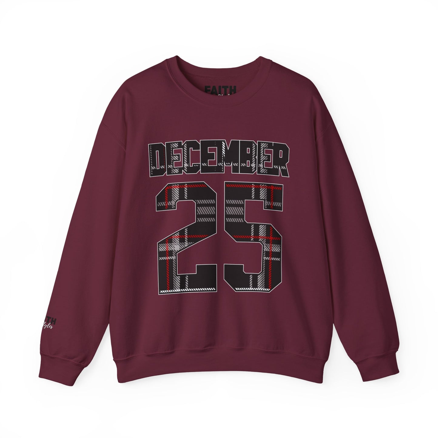 December 25 Plaid Number Crewneck Sweatshirt