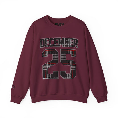 December 25 Plaid Number Crewneck Sweatshirt