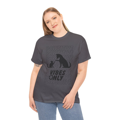 "Pawsitive Vibes Only" Unisex Heavy Cotton T-shirt
