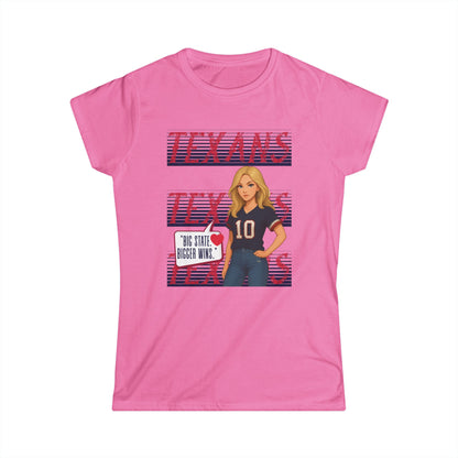 Texans Spirit Women's Tee, Game Day Shirt, Cute Fan Tee, State Pride Apparel, Sports Lover Gift