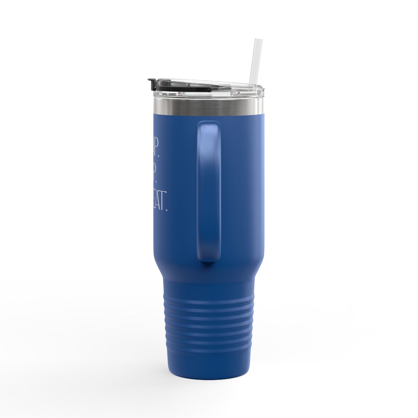 FaithStyles “Trap. Nap. Repeat.” Insulated Travel Tumbler – Stainless Steel Mug with Straw