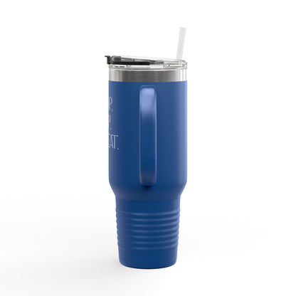 FaithStyles “Trap. Nap. Repeat.” Insulated Travel Tumbler – Stainless Steel Mug with Straw