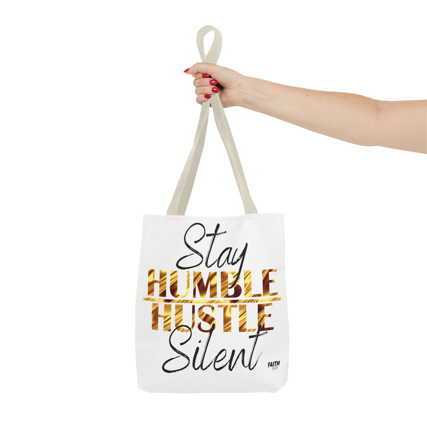 FaithStyles Stay Humble Hustle Silent Tote Bag — Motivational Leopard Print Canvas Tote