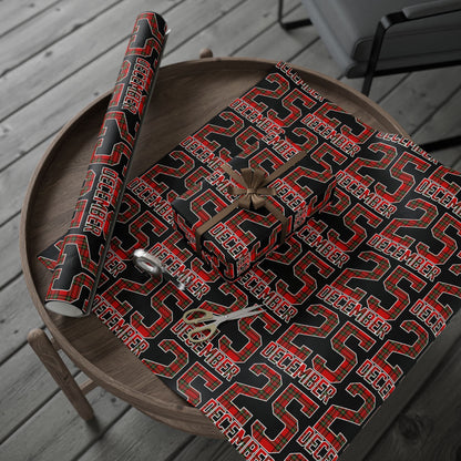 Wrapping Paper — Holiday Plaid ‘Merry’ Design