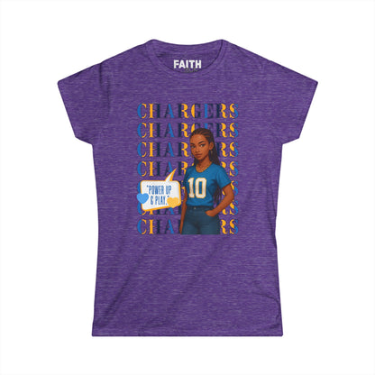Charger Pride Women's Tee - Softstyle Sporty Shirt, Game Day Apparel, Casual Wear, Fan Fashion, Gift for Her