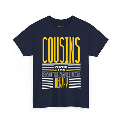 Cousins Therapy Tees, Family Reunion Shirt, Casual Wear, Gift for Cousins, Fun Family Quote Tee