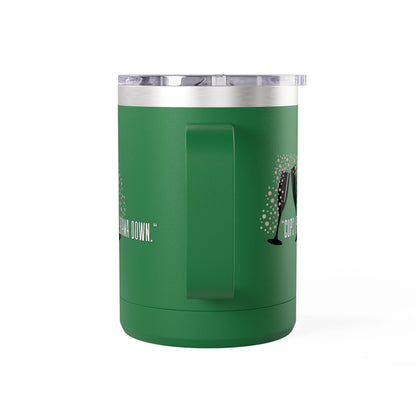 Celebratory Coffee Mug Tumbler, Cheers Gift for Friends, 15oz Drinkware for Parties, Birthdays, Wedding, Fun Gatherings