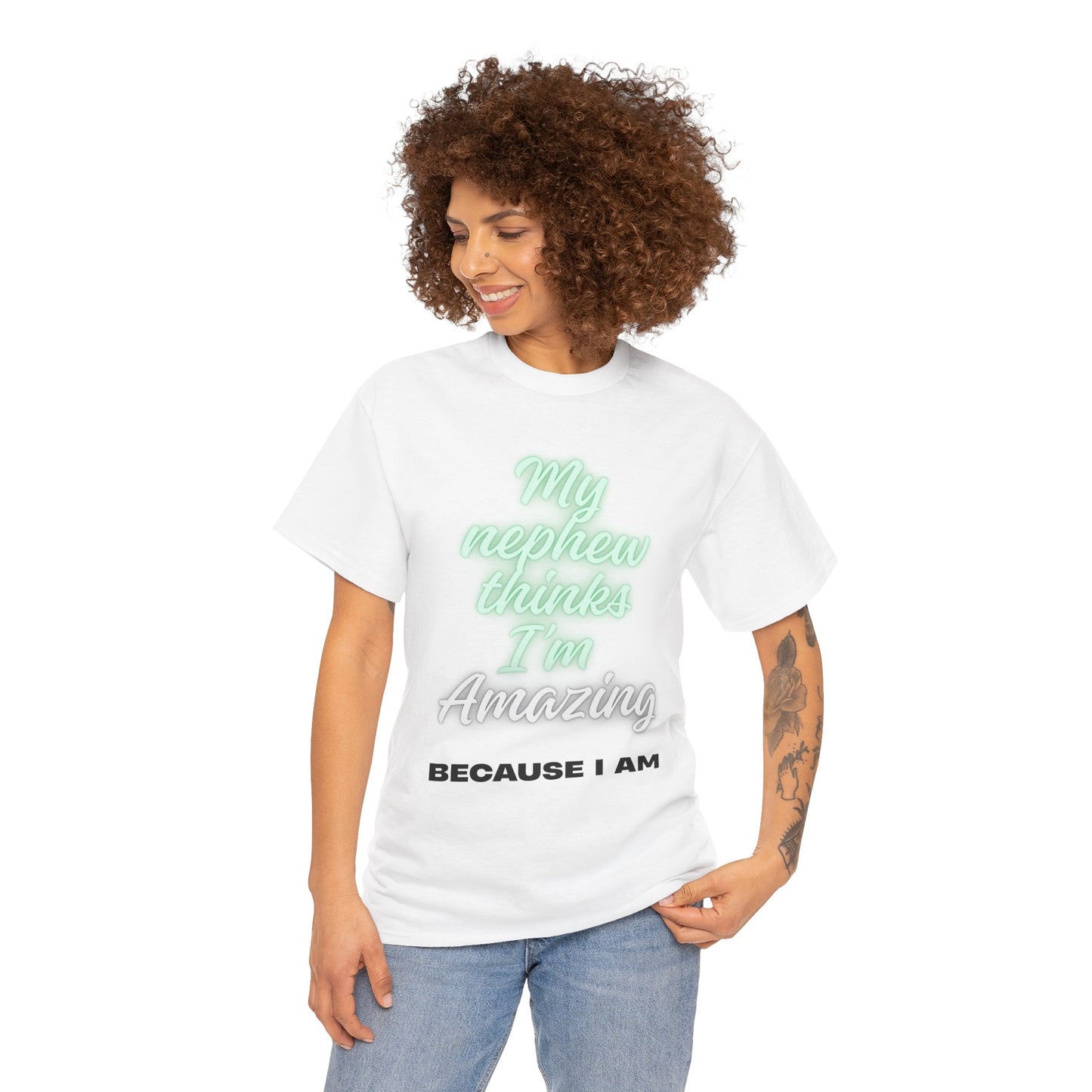 Unisex Heavy Cotton Tee - My Nephew Thinks I'm Amazing, Perfect Gift for Family, Birthday Tee, Funny Quote Shirt, Casual Wear, Gifts [...]