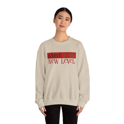 Crewneck Sweatshirt — "Same Core New Level" Graphic Pullover