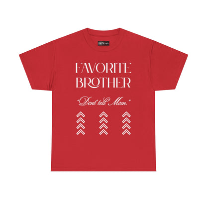 Favorite Brother Unisex Heavy Cotton Tee - Perfect Gift for Siblings, Casual Wear, Birthday, Family Reunion, Everyday Comfort